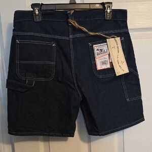 Dark Indigo Utility Denim Shorts with Patch Pockets